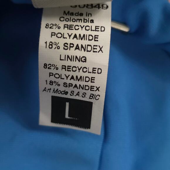 Maaji One Piece Swimsuit Maya Blue Tiki Plunge Reversible Floral Racerback - Picture 11 of 14